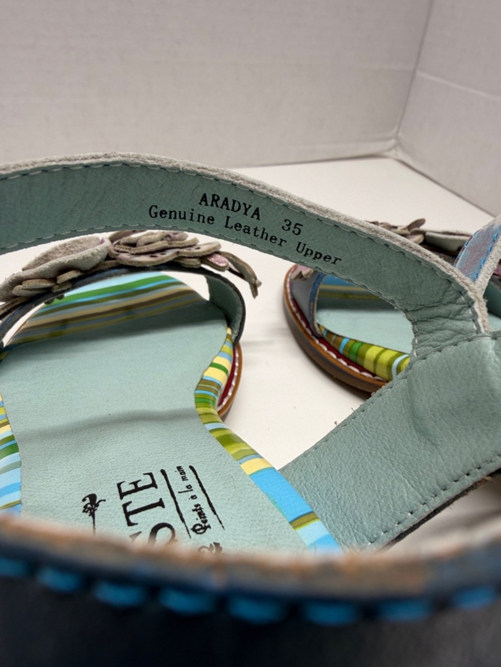 L’Artiste By Spring Step Aradya Leather Sandals Shoes Block Heel Colorful Size 5 - Picture 8 of 10